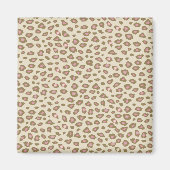 Creme Pink Leopard Print Magnet (Vorne)