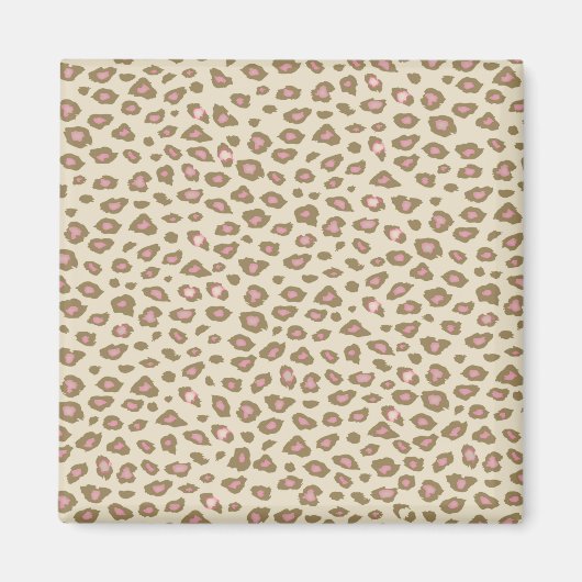 Creme Pink Leopard Print Magnet (Vorne)