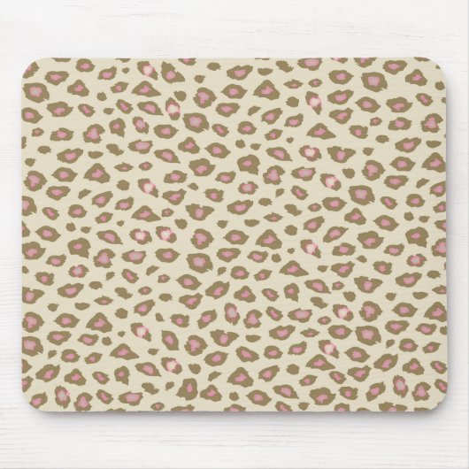 Creme Pink Leopard Print Mousepad (Vorne)
