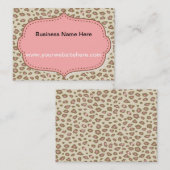 Creme Pink Leopard Print Visitenkarte (Vorne/Hinten)