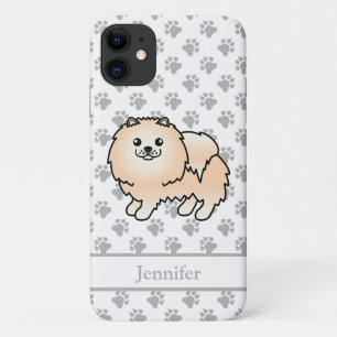 Creme Pomeranian Süßer Cartoon-Hund & Name Case-Mate iPhone Hülle