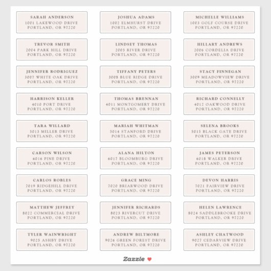 Creme | Private Guest Address Labels (Blatt)