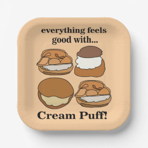 Creme-Puff-Essens-Dessert-Party-Papier-Teller Pappteller