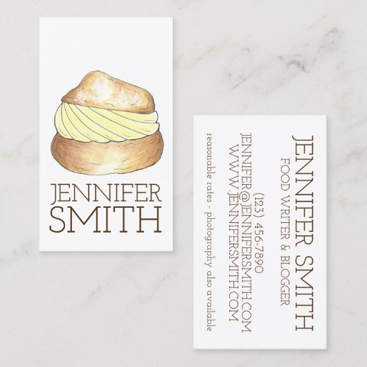 Creme Puff Konditorei Dessert Koch Bäckerei Lebens Visitenkarte (Vorne/Hinten)