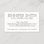 Creme Puff Konditorei Dessert Koch Bäckerei Lebens Visitenkarte (Rückseite)