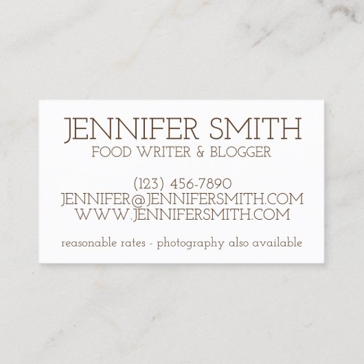 Creme Puff Konditorei Dessert Koch Bäckerei Lebens Visitenkarte (Rückseite)