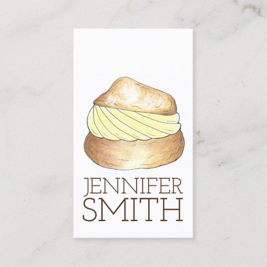 Creme Puff Konditorei Dessert Koch Bäckerei Lebens Visitenkarte (Vorderseite)