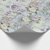 Creme Purple Blumen Geschenkpapier (Ecke)