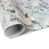 Creme Purple Blumen Geschenkpapier (Rolleneckpunkt)