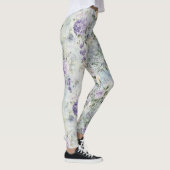 Creme Purple Blumen Leggings (Rechts)
