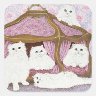 Creme Quadratischer Aufkleber