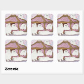 Creme Quadratischer Aufkleber (Blatt)