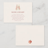 Creme Red Apple Books für Baby Showanfrage Begleitkarte (Vorne/Hinten)