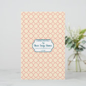 Creme & Red Quatrefolien Design Seifenwrap Papier (Stehend Vorderseite)