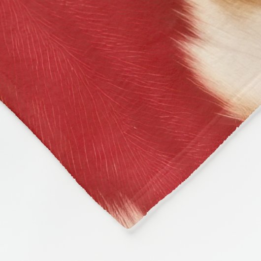 Creme Red Western Cowhide Fleecedecke (Ecke)