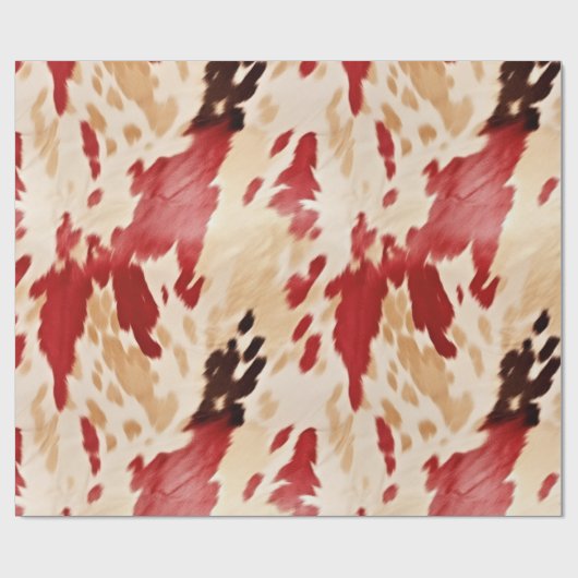 Creme Red Western Cowhide Geschenkpapier (Flach)