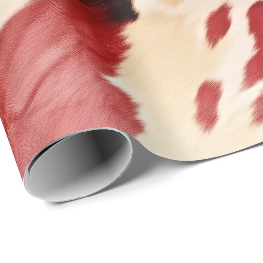 Creme Red Western Cowhide Geschenkpapier (Rolleneckpunkt)