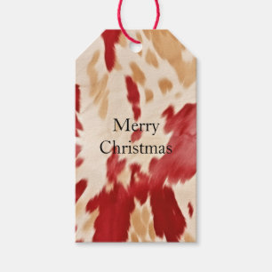 Creme Red Western Cowhide Personalisierter Name Geschenkanhänger