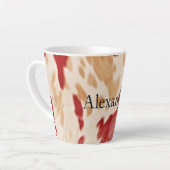 Creme Red Western Cowhide Personalisierter Name Milchtasse (Linke Ecke)