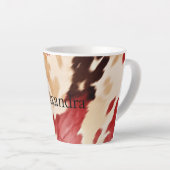 Creme Red Western Cowhide Personalisierter Name Milchtasse (Rechte Ecke)