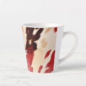 Creme Red Western Cowhide Personalisierter Name Milchtasse (Rechts)