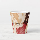 Creme Red Western Cowhide Personalisierter Name Milchtasse (Vorderseite)