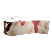 Creme Red Western Cowhide Satinband (Spule)