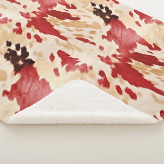 Creme Red Western Cowhide Sherpadecke (3/4)