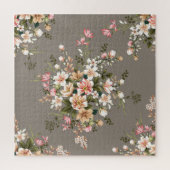 Creme, rosa Blume auf grau. Puzzle (Vertikal)