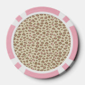 Creme Rosa Leopardenprint Pokerchips (Rückseite)