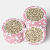 Creme Rosa Leopardenprint Pokerchips (Stapel)