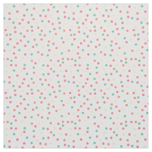 Creme, Rosa, Orange, Gelb, grüne Polka-Punkte Stoff (Muster)