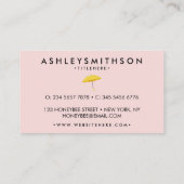 Creme rosa Schirm Visitenkarte (Rückseite)