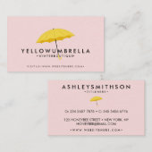 Creme rosa Schirm Visitenkarte (Vorne/Hinten)
