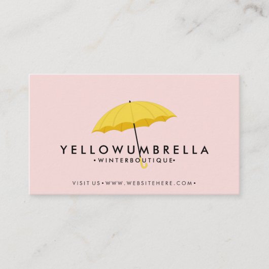 Creme rosa Schirm Visitenkarte (Vorderseite)