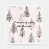 Creme Rosa Weihnachtsbäume Serviette (Vorderseite)