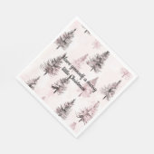 Creme Rosa Weihnachtsbäume Serviette (Ecke)