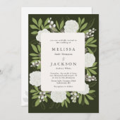 Creme-Rose auf der Einladung zu Grüner Hochzeit (Vorne/Hinten)