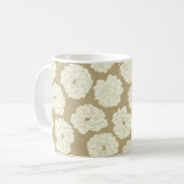 Creme Rose auf Golden Beige - nahtlos. Kaffeetasse (Vorderseite Links)