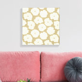 Creme Rose auf Golden Beige - nahtlos. Leinwanddruck (Insitu (Wohnzimmer))