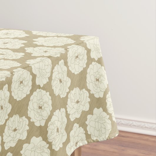 Creme Rose auf Golden Beige - nahtlos. Tischdecke (Beispiel)