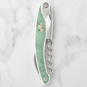 Creme-Rose auf Grün wären Sie meine Bridesmaid Kellnermesser (Rückseite)