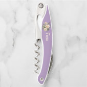 Creme-Rose auf Lavendel wären meine Bridmaid Kellnermesser (Vorderseite)