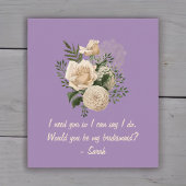 Creme Rose auf Lavender Lila sein meine Bridesmaid Weinetikett