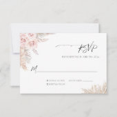 Creme Rose Botanische Pampas Grass Boho Hochzeit RSVP Karte (Vorderseite)