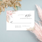 Creme Rose Botanische Pampas Grass Boho Hochzeit RSVP Karte