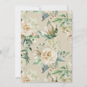 Creme Rose Bud Hydrangea Wasserfarbe Classic Einladung (Rückseite)