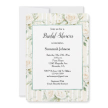 Creme Rose Floral Romantische Streifen Brautparty