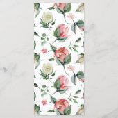 Crème & Rose | Frühjahrs-Florals-Hochzeitsmenü Menükarte (Rückseite)