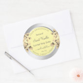 Creme-Rose Gelbe Blumenverpackungen Etiketten Runder Aufkleber (Umschlag)